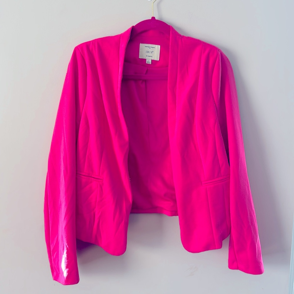 iris Hot Pink Open Front Blazer